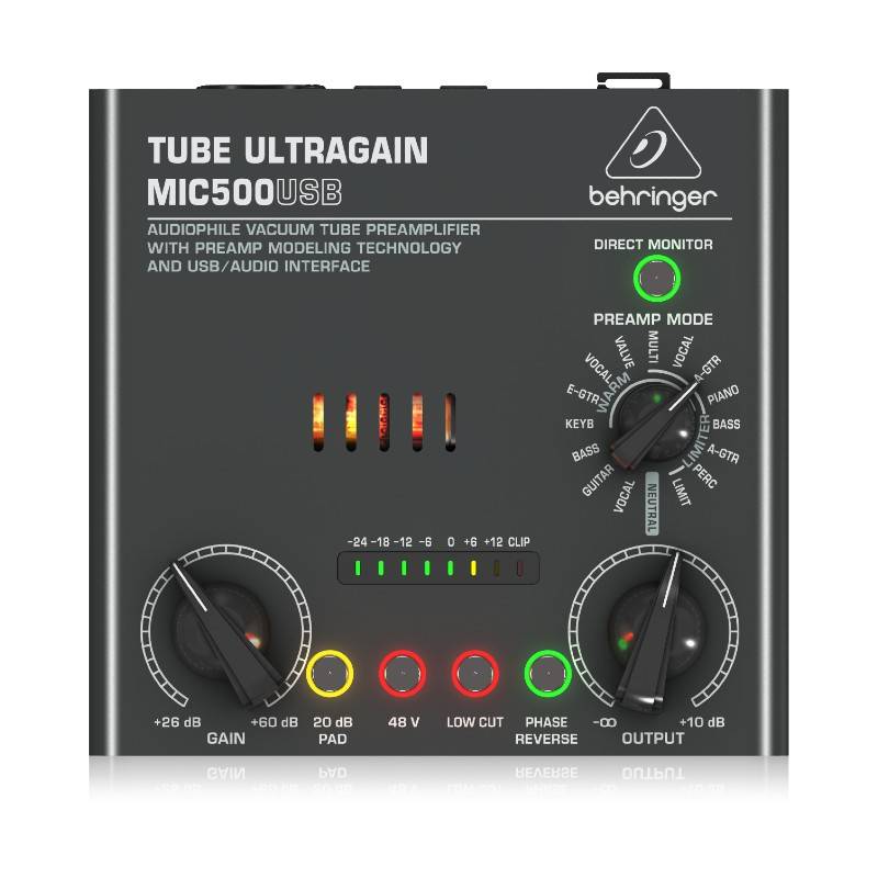 BEHRINGER VOICE STUDIO Complete Recording Bundle with Studio Condenser Mic, Tube Preamplifier